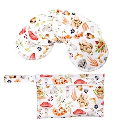 1 Set Bamboo Nursing Pads with Portable Diaper Organiser Nanny Bag Comfortable Leakproof Breast Pads for New Mom