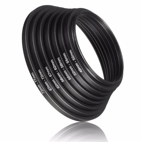 7pcs Metal Step Up Rings Aluminum Universal Lens Adapter Filter Set 49-52-55-58-62-67-72-77 Mm 49mm-77mm