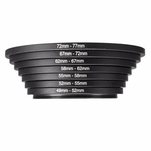 7pcs Metal Step Up Rings Aluminum Universal Lens Adapter Filter Set 49-52-55-58-62-67-72-77 Mm 49mm-77mm