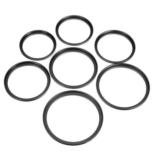 7pcs Metal Step Up Rings Aluminum Universal Lens Adapter Filter Set 49-52-55-58-62-67-72-77 Mm 49mm-77mm