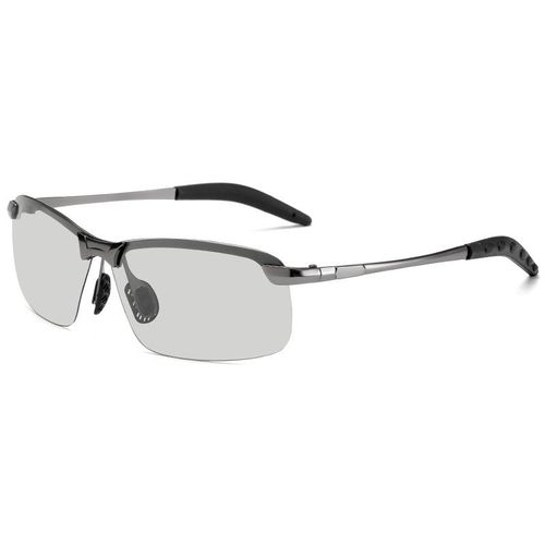 2021 new smart color-changing polarized sunglasses 3043 men's day and night dual-use driving fishing night vision sunglasses Black frame color change film NO5112