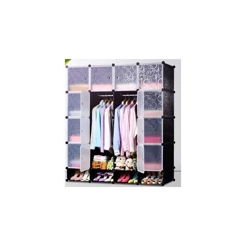 Diy And More Elegant Plastic Wardrobe Not Assembled - Black
