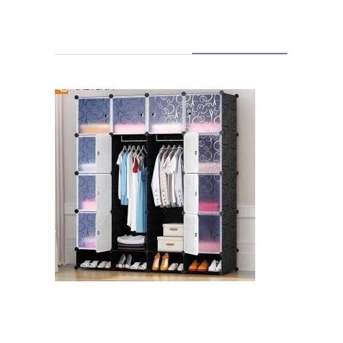 Diy And More Elegant Plastic Wardrobe Not Assembled - Black