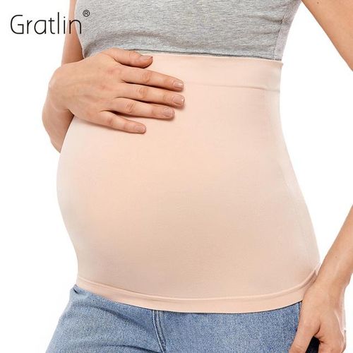 Gratlin Maternity Belt Pregnancy Antenatal Bandage Soft Seamless Belly Band Back Pressure-Reduction Support For Pregnant