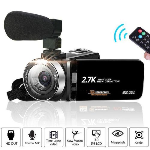 Full HD 1080P Touch Screen Video Digital Camcorder Camera Mic Set 18x Zoom 3000W Super Definition Digital Touch Screen Camera Vlog Remoe Controller Outdoor Wedding Home Handheld DV Professional Night Shot Vision only microphone