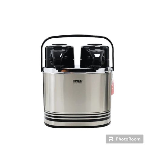 Twin Air pot vacuum pressing flask 2.6 Lt Silver and Black
