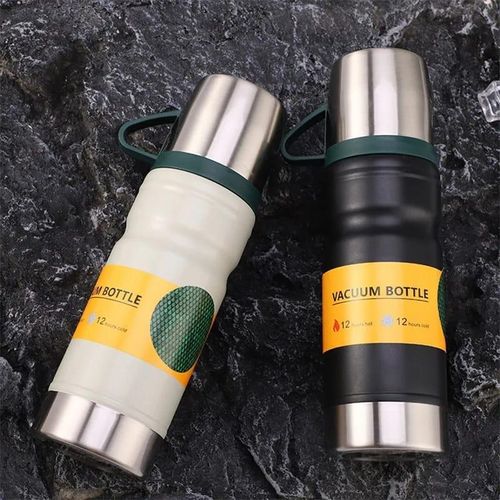 680ml Gift Box Set Flask with 2 Cup Double-Layer Stainless Steel Vacuum Thermos Coffee Tumbler Travel Mug Water Tea Infuser Taza- Multicolor