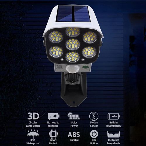 Mythco IP65 77 LED Camera Shaped Solar Light Motion Sensor Wall Lamp