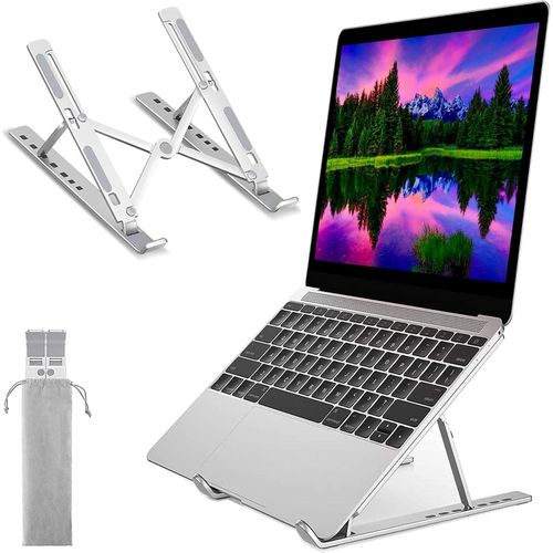 Portable Laptop Stand, Aluminum Alloy, Adjustable Laptop Stand for Desk Compatible with 10-16 inch Laptop and Tablets, such as MacBook Air, Pro, iPad Air, Pro, HP, Lenovo ThinkPad, Dell, Acer