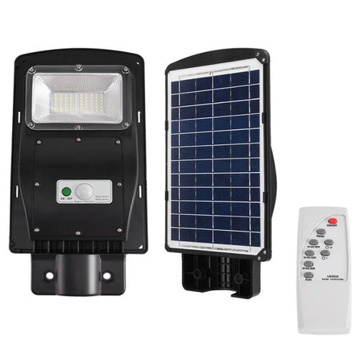 30W Led Solar Street Light Wall Timing Lamp With Remote-Black
