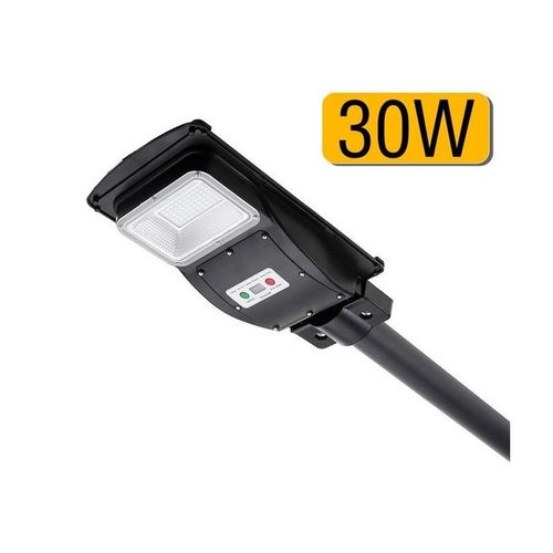 30W Led Solar Street Light Wall Timing Lamp With Remote-Black