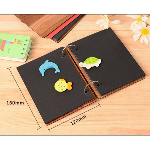 DIY Photo Album Wood Cover Anniversary Scrapbook 6 Inches