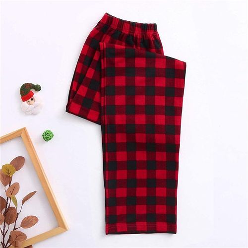 2021 European and American Amazon ebay new Santa Claus plaid antlers printed home clothes pajamas parent-child wear Photo Color Women's model-XL