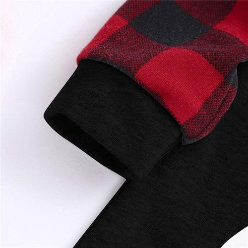 2021 European and American Amazon ebay new Santa Claus plaid antlers printed home clothes pajamas parent-child wear Photo Color Women's model-XL
