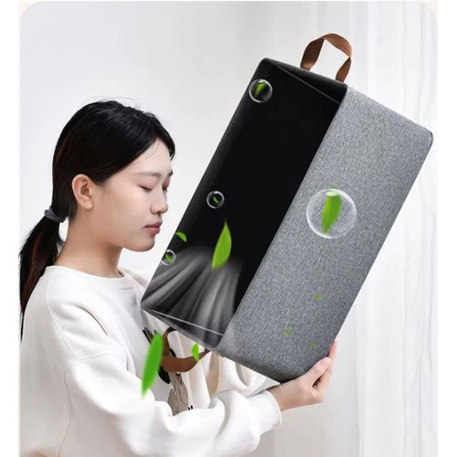 Foldable Cloth Basket For Storage With Metal Frame & Handle, Space Saver Wardrobe Bin Box Organizer