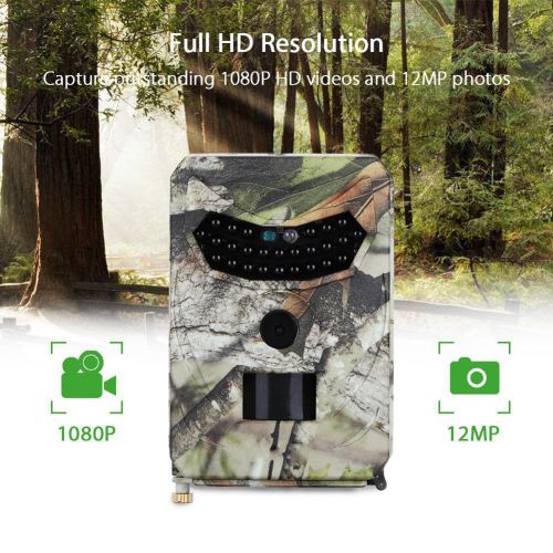 1080P HD Outdoor IR Camera Waterproof with 120°Detecting Range Motion Activated Night Vision for Animals Monitoring New