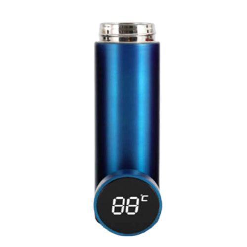 LCD Temperature Display Travel Thermal Flask 500ml - Blue