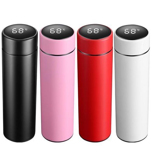LCD Temperature Display Travel Thermal Flask 500ml - Blue
