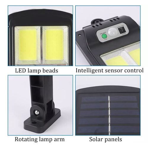 Mythco 120COB Solar Wall Ligt With Motion Sensor And Remote Control 3 Modes