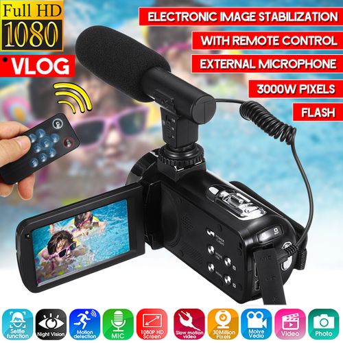 3000W 4K HD Digital LCD Video Camera 3 Inch 18X Zoom Vlog Remoe Controller TFT Handheld DV Camera