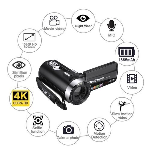 3000W 4K HD Digital LCD Video Camera 3 Inch 18X Zoom Vlog Remoe Controller TFT Handheld DV Camera