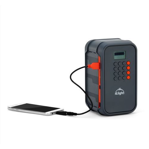 d.light X2000 Solar Home System- Lighting, Radio, Mobile Charging- Orange/Dark Grey Colour