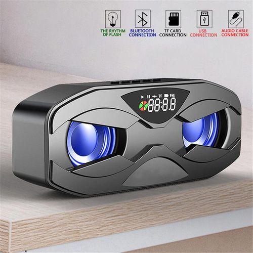 M5 Cool Robot Design Bluetooth Speaker Led Rhythm Flash Wireless Loudspeaker Fm Radio Alarm Clock Tf Card Support Subwoofer
