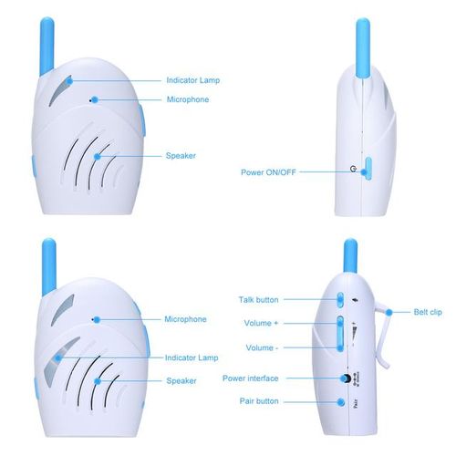 Portable 2.4GHz Wireless Digital Audio Baby 2Way Talk Crystal Clear Baby Cry Voice Alarm Sensitive Transmission