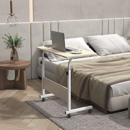 Rolling Desk Laptop Desk & Stand Bed Desk Writing Small Table Lifting Table Mobile Bedside Table Table Portable Side Table Laptop Cart - Brown