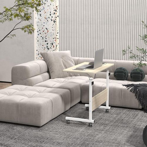 Rolling Desk Laptop Desk & Stand Bed Desk Writing Small Table Lifting Table Mobile Bedside Table Table Portable Side Table Laptop Cart - Brown