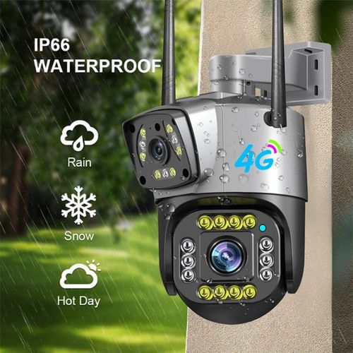 Original USA Outdoor 4mp Dual Lens Wireless CCTV Camera Security Surveillance Systems Connected To Mobile Phone 4g SIM Card PTZ Camera