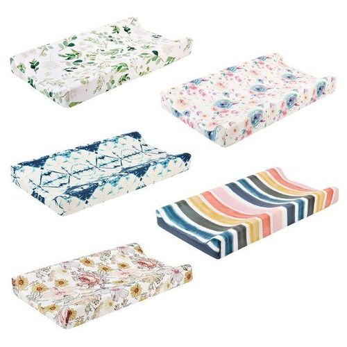 1Pc Baby Changing Pad Cover Floral Print Fitted Crib Sheet Infant or Toddler Bed Nursery Unisex Diaper Change Table Sheet