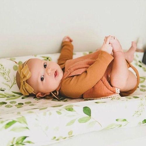 1Pc Baby Changing Pad Cover Floral Print Fitted Crib Sheet Infant or Toddler Bed Nursery Unisex Diaper Change Table Sheet