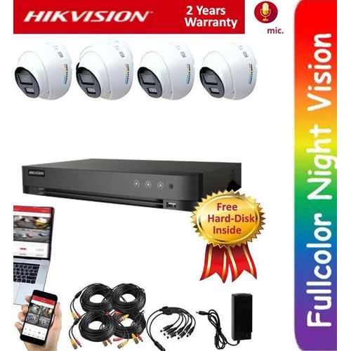 4 CCTV Fullcolor Camera Kit  (4 Dome Shape Pack)