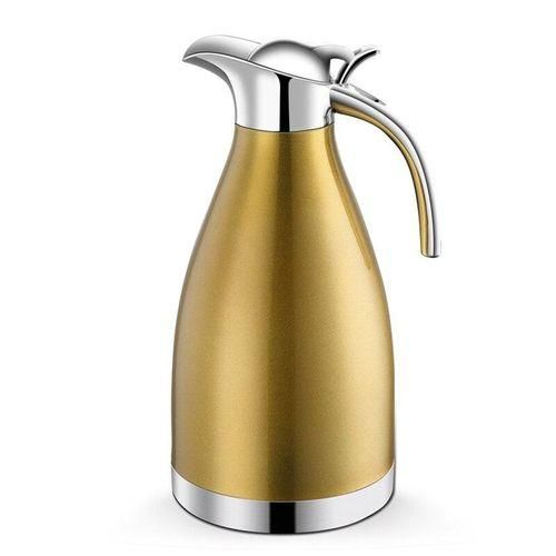2L Stainless Steel Thermal Flask Jug Coffee Pot Vacuum Insulated Water Bottle-Gold