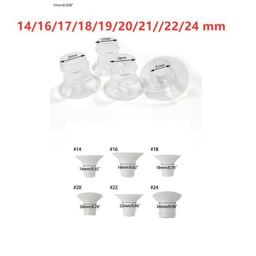 Flange Inserts 14/16/17/18/19/20/21//22/24 mm Breast Pump Horn Caliber Size Converter Milk Cup Caliber Adapter Horn Cover