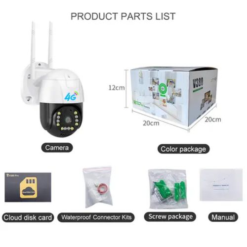 V380 IP camera Outdoor  mini 4g PTZ camera HD 3mp Wireless CCTV 4g IP PTZ camera