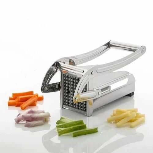 Stainless Steel French Fries Potato Chips Strip Cutter Machine With Blade-Silver
