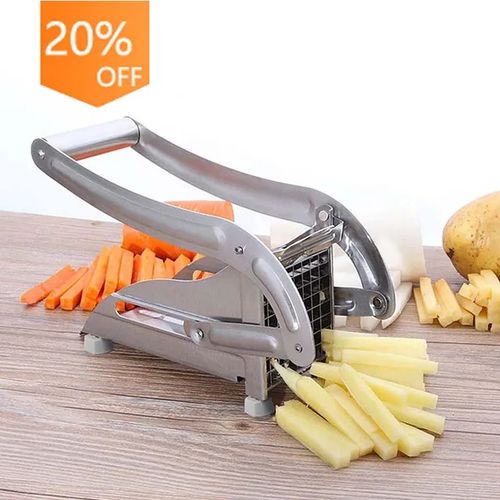 Stainless Steel French Fries Potato Chips Strip Cutter Machine With Blade-Silver