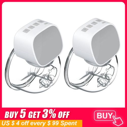 Wearable Electric Double Breast Pump 2 Modes 5 Levels Adjustable Invisible Hands Free Double Breast Pump with 24mm/27mm