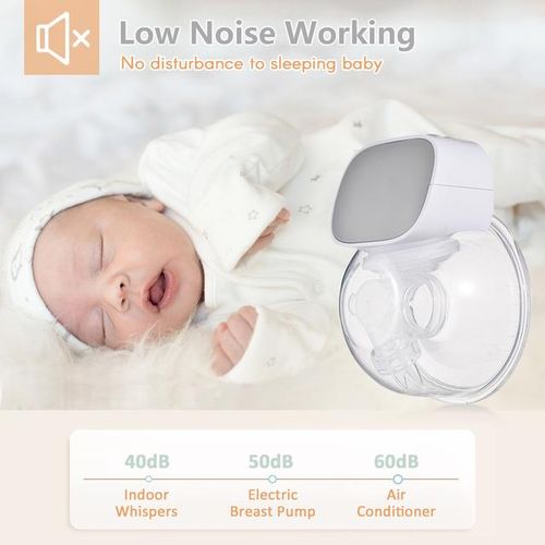 Wearable Electric Double Breast Pump 2 Modes 5 Levels Adjustable Invisible Hands Free Double Breast Pump with 24mm/27mm