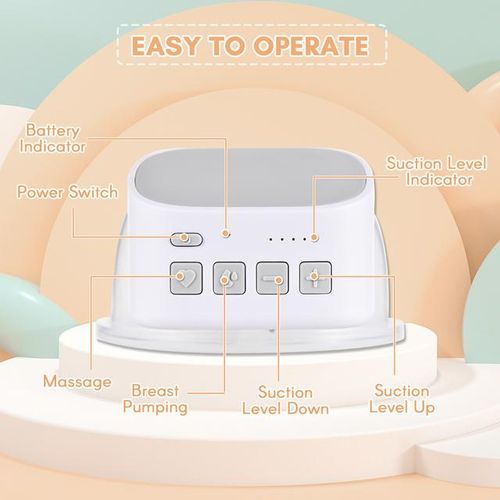Wearable Electric Double Breast Pump 2 Modes 5 Levels Adjustable Invisible Hands Free Double Breast Pump with 24mm/27mm