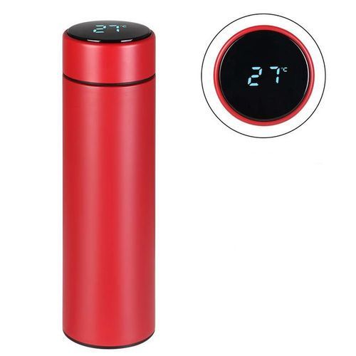 Stainless Steel LED Temperature Bottle - 0.5Liitre - Red