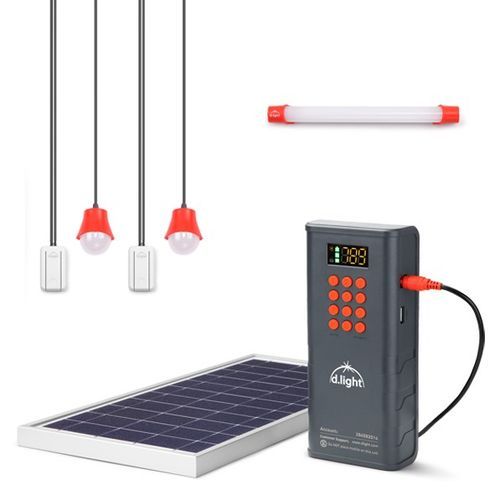 d.light D100 Solar Home System- Lighting & Mobile Charging- Orange & Dark Grey