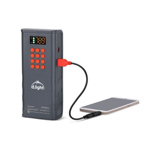 d.light D100 Solar Home System- Lighting & Mobile Charging- Orange & Dark Grey