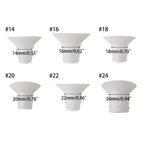 Silicone Inserts Converter 14mm 16mm 18mm 20mm 22mm 24mm Breast Pump Horn Caliber Size for Collection Cup Breast Pump