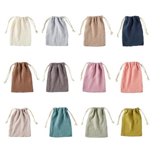 Cotton Diaper Storage Bag Fabric Gauze Baby Bags String Diaper Stackers Caddy Organizer Nappy Pouch Baby Essentials Diaper