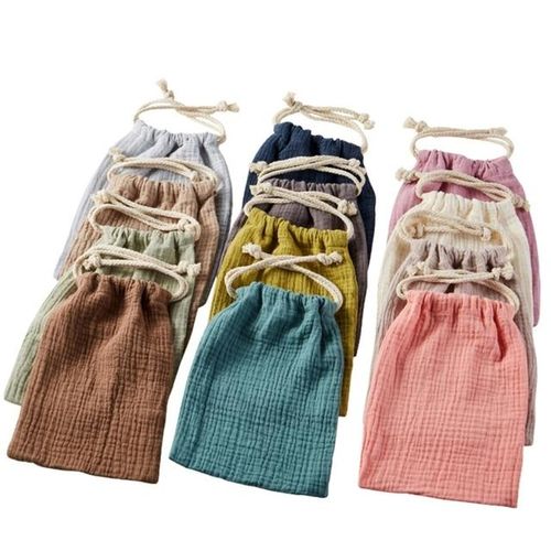 Cotton Diaper Storage Bag Fabric Gauze Baby Bags String Diaper Stackers Caddy Organizer Nappy Pouch Baby Essentials Diaper