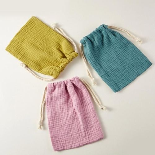 Cotton Diaper Storage Bag Fabric Gauze Baby Bags String Diaper Stackers Caddy Organizer Nappy Pouch Baby Essentials Diaper