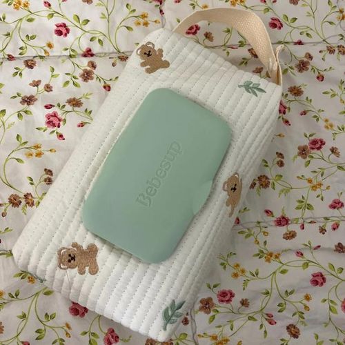 Baby Crib Storage Hanging Bag Solid Color Cart Stroller Bag Milk Bottle Baby Toys Bedside Diaper Organizer Bag